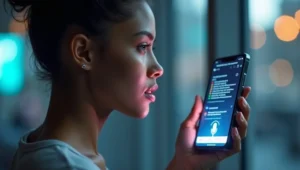 Voice search optimization example on smartphone for mobile SEO.